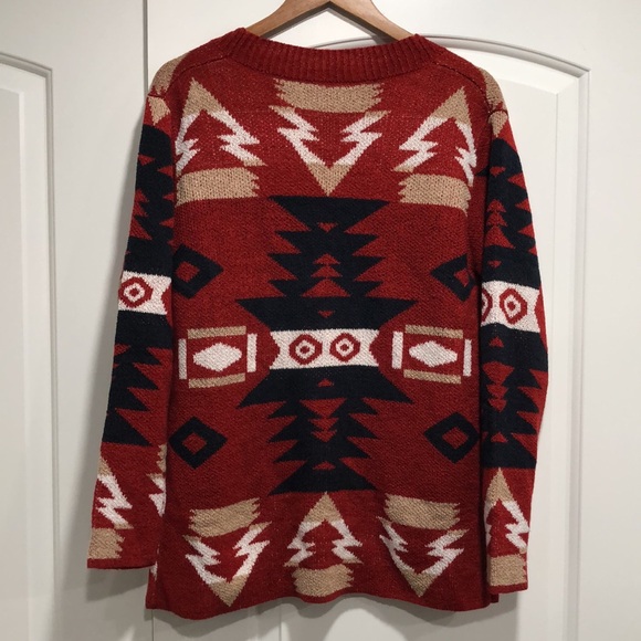 Like new! - AZTEC Print Open Placket Knit Cardi Sweater - Picture 7 of 10
